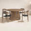 Ensemble repas pour 4 personnes 55 "avec fauteuils arrondis Bardolf