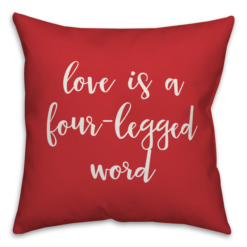  Coussin Love, Blanc / rouge, Housse de coussin