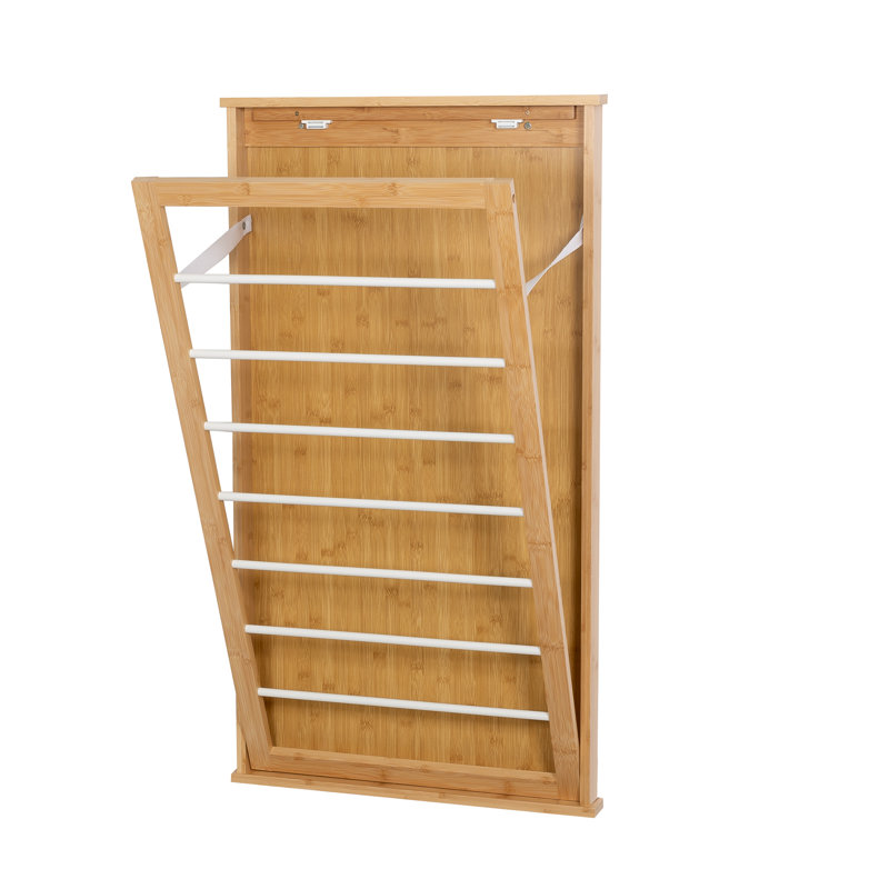 Wood Foldable Wall-Mounted Drying Rack, Brown