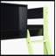 Lit mezzanine double en bois avec bureau, grand espace de rangement et lumière, vert-1576892613
