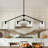 Modern Contemporary Black 4-Light Large Linear Glass Chandelier 47inch Kitchen Island Pendant