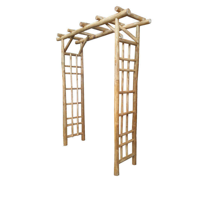 81 in. Natural Teak Wood Garden Arbor
