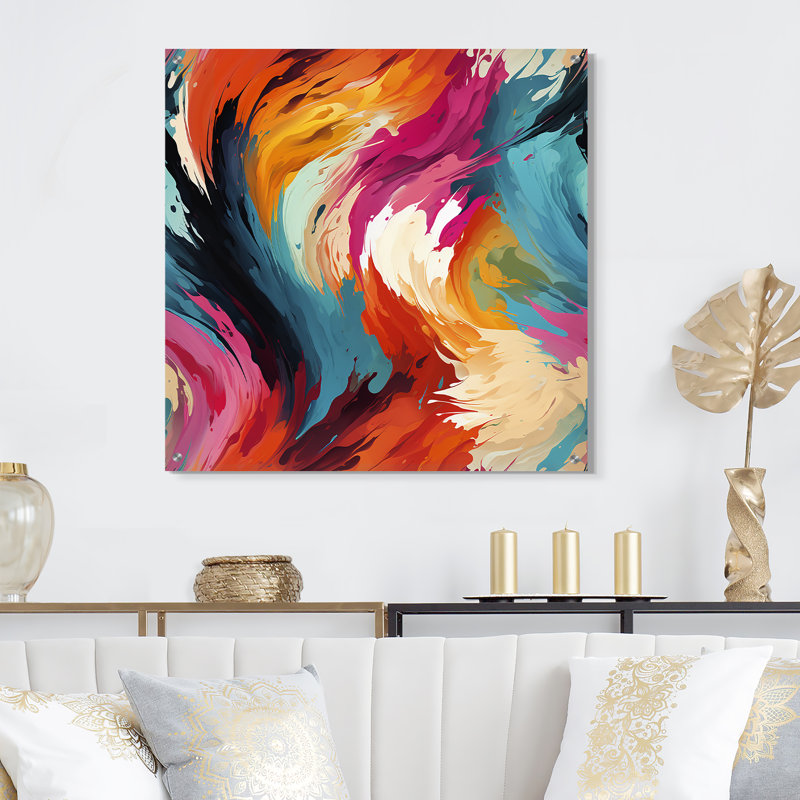 Daileigh - Abstrait art mural acrylique sur verre, H 30 po x l 30 po