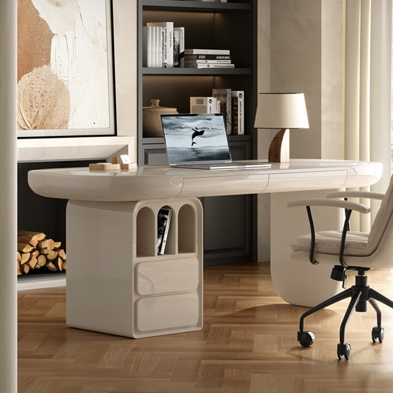 Bureau artistique français de style crème, H 29,53 po x l 62,99 po x P 27,56 po