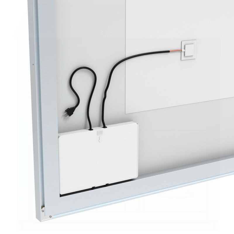 Miroir de salle de bain mural à DEL avec lumières réglables, fonction antibuée, interrupteur tactile et mémoire, idéal pour les salles de bain modernes