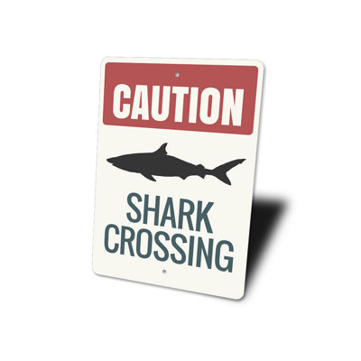 Shark Caution Aluminum Sign