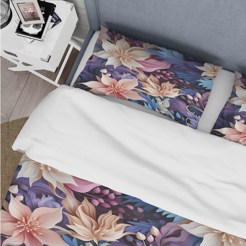 Ensemble de housse de couette Mehme, Housse de couette pour grand lit et 2 taies décor