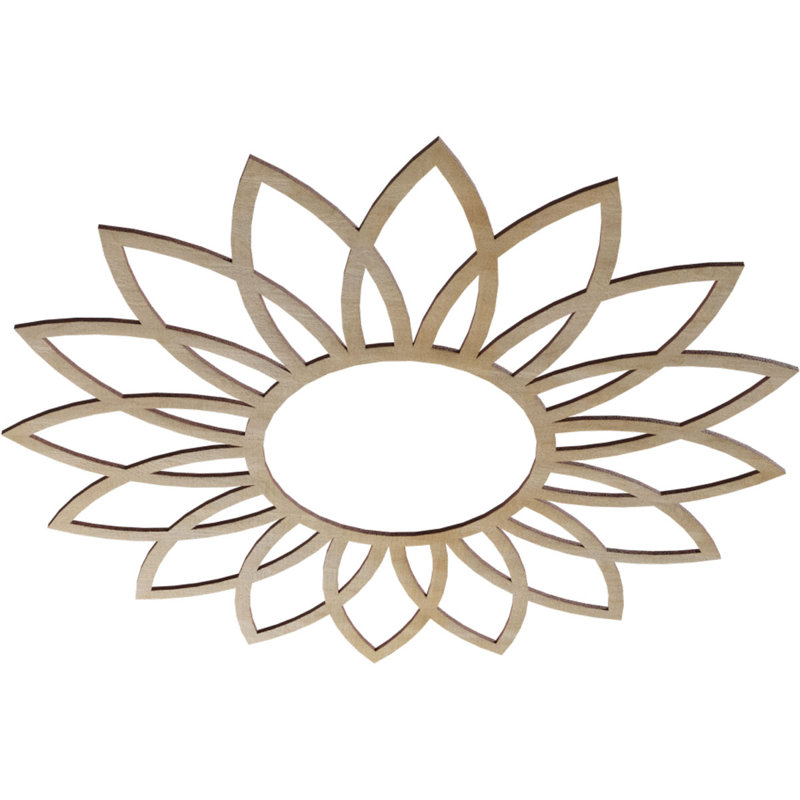 Médaillon de plafond en bois Daisy, H 34 po x l 34 po x P 0,25 po, Noyer blanc