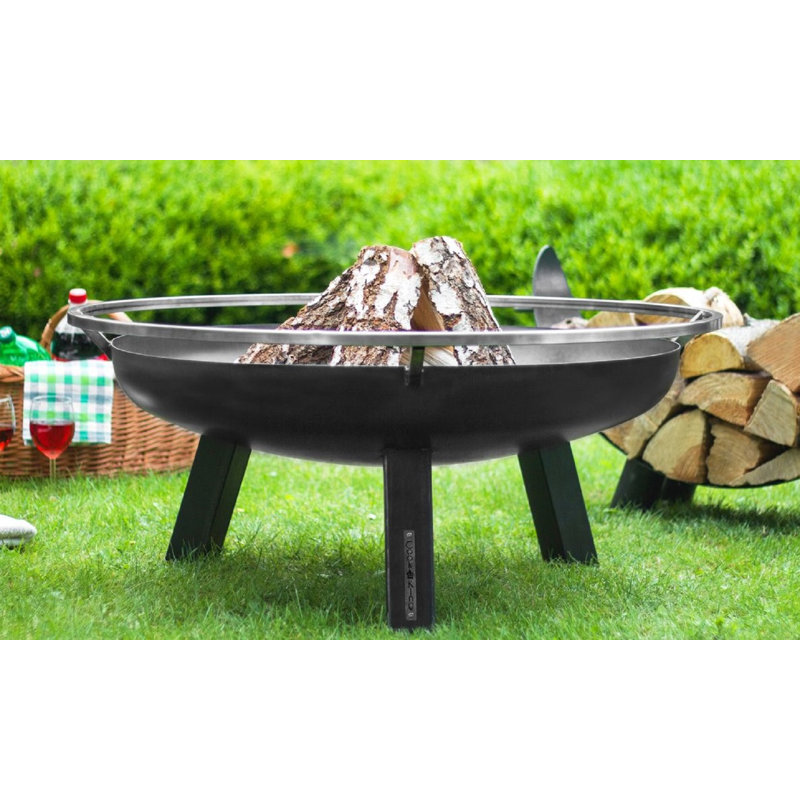 Steel Wood Burning Smokeless Fire Pit, 40" H x 60" W x 60" D