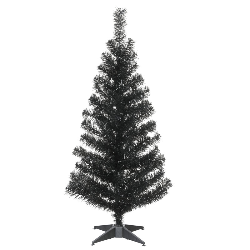 3 ft. Black Shimmering Tinsel Christmas Tree, 3
