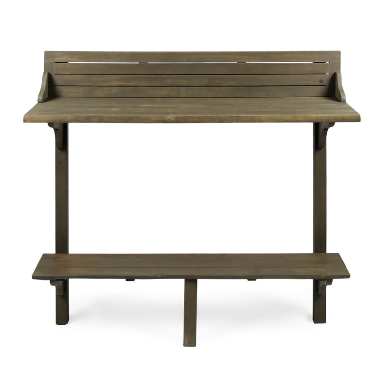 Bushnell Rectangular Acacia Outdoor Bar Table , 48'' in. W 16.5'' in. D, Grey