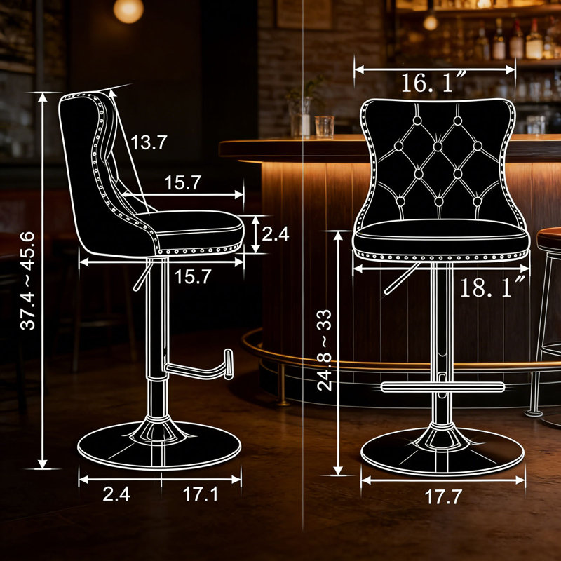 Tabourets de bar modernes et rembourrés, Vert