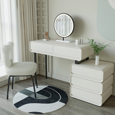 Makeup Vanity with Light mirror,5 drawers,1 chair