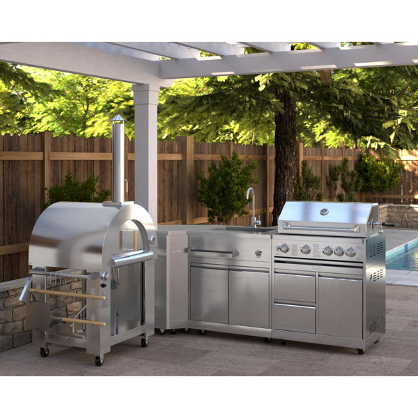 KoolMore Outdoor Kitchen Series Modular Kitchen with a Dual Fuel Pizza ...