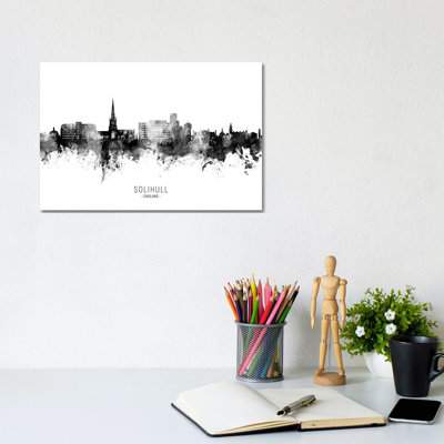Solihull England Skyline Name by Michael Tompsett - Wrapped Canvas Print