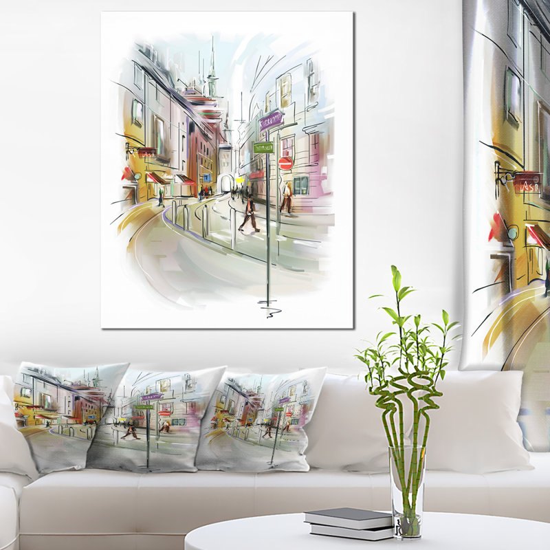 Reproduction d’art sur toile tendue, "color" of city, H 40 po x l 30 po