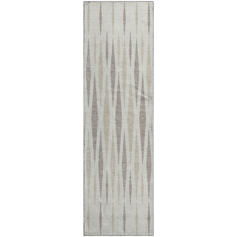 Premium Machine Washable Prisco Ivory Rug, Runner 2'3" x 7'6"