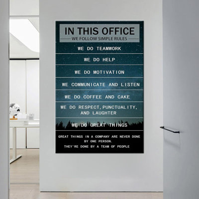 Motivation, art mural dans ce bureau, citations inspirantes, impression sur toile, ciel étoilé, image pour décoration de bureau à domicile, encadrée