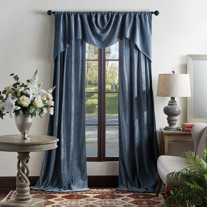 Naples Chenille Solid Semi-Sheer Rod Pocket Curtain Panels (Set of 2), Olive, 37" W x 84" L