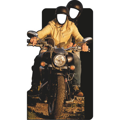 SS11126 Motorcycle Couple Stand In Cardboard Cutout Standee Standup