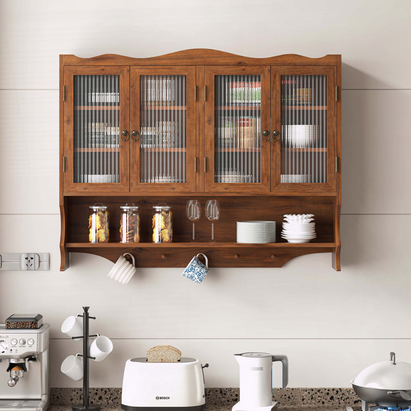 Armoire murale rétro avec support ouvert