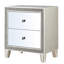 Table de chevet champagne à 2 tiroirs - miroir et doublure en feutre pour chambre à coucher 2 en couleur, harmonie