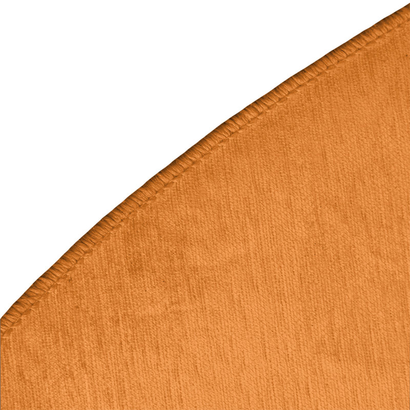 Tapis orange/bleu rayé, Rond 5 pi