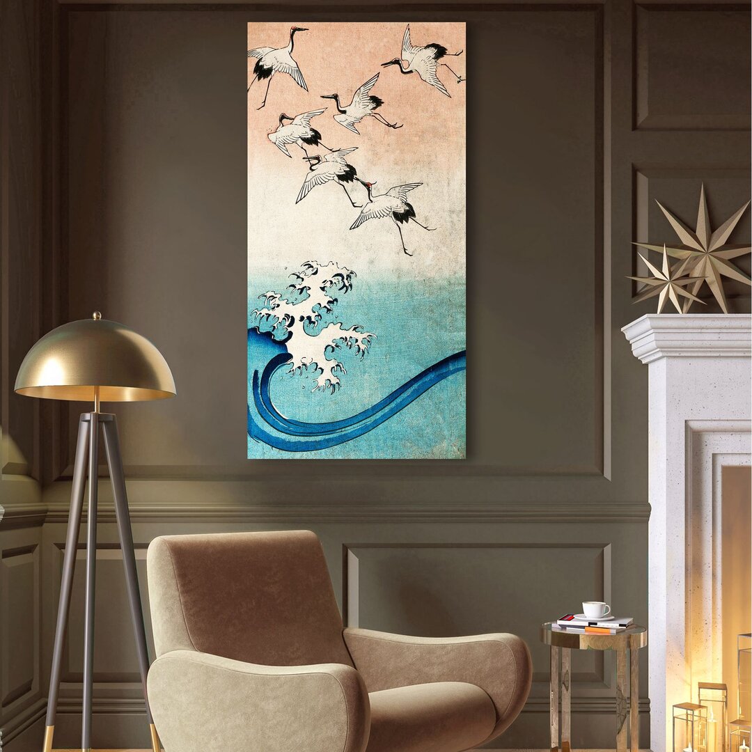 Wandbild Cranes Flying von Ando Hiroshige