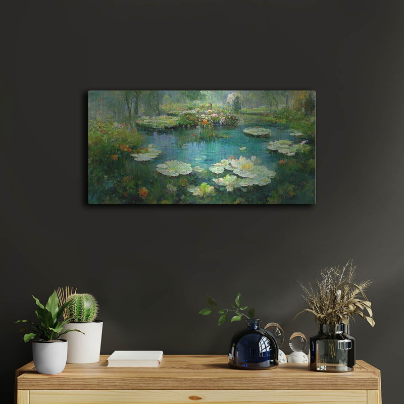 «Pond Lilies», art mural en métal, H 12 po x l 24 po