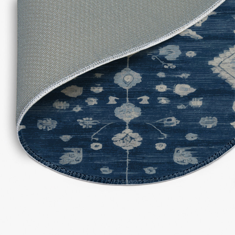 Tapis gris intérieur et extérieur surteint, Rond 5 pi