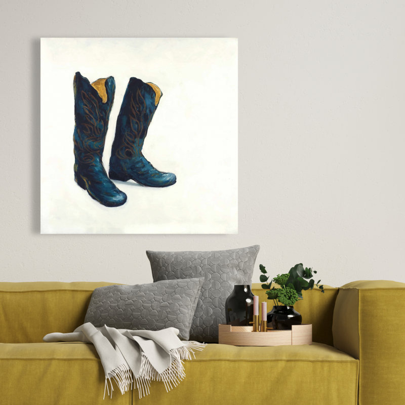 Bottes de cowboy en cuir - Élégantes chaussures en toile de décoration intérieure
