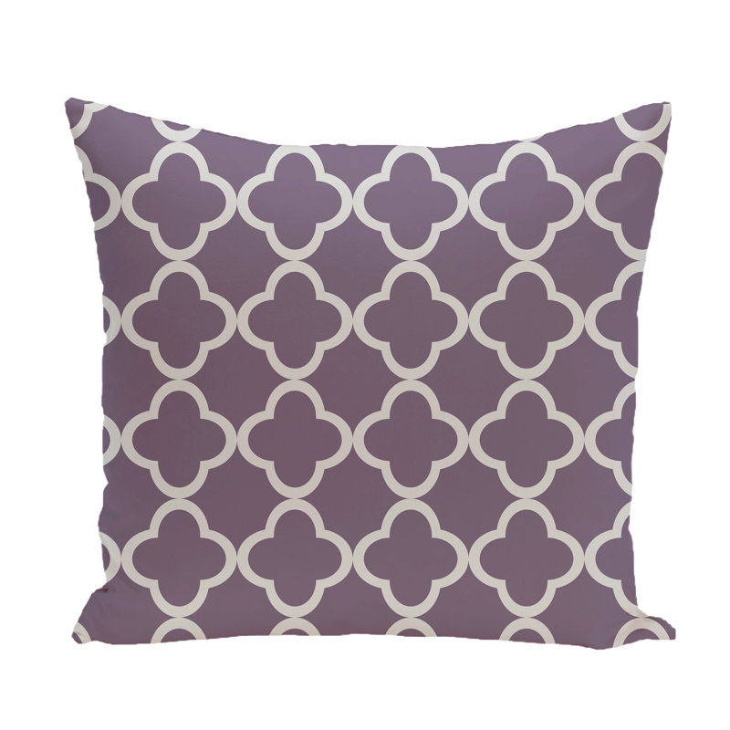 Geometric Reversible Throw Pillow, 18" H x 18" W x 7" D, Purple
