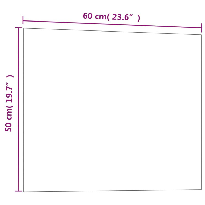 Kitwana Wall Mounted Glass Board, Black, 50cm H x 60cm W x 0.4cm D