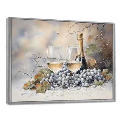 Grape Wine Chardonnay Glass I - Wine & Champagne Wall Art Living Room