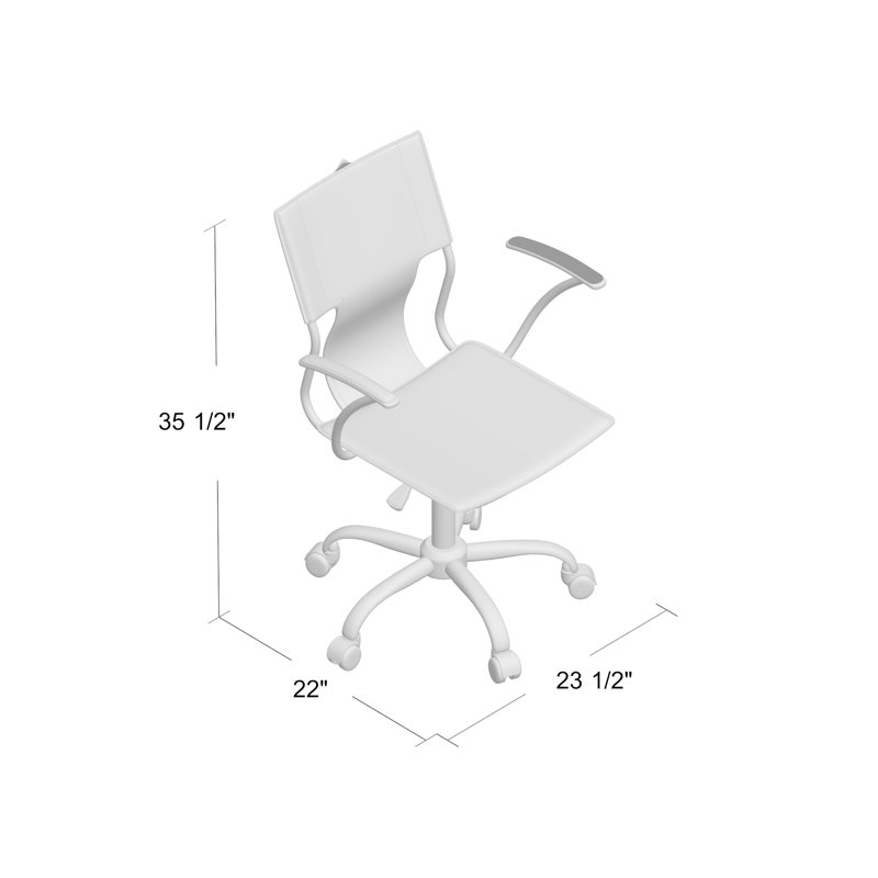 Fauteuil de bureau réglable plaqué en chrome Studio, Noir