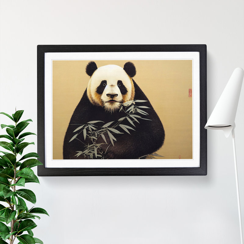Irresistible Panda - Single Picture Frame Print, Black Framed, 46cm H x 64cm W x 2cm D