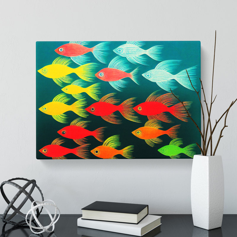 Pleasant Fish - Wrapped Canvas, 50cm H x 76cm W