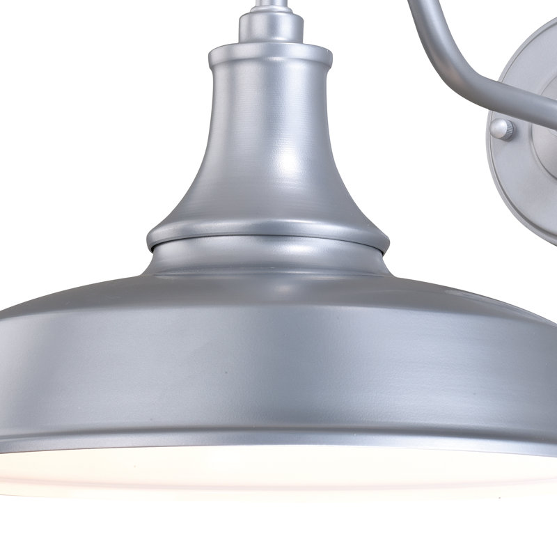 Gunnora Steel Wall Light, 11.5" H x 12" W x 18" D, Satin Silver