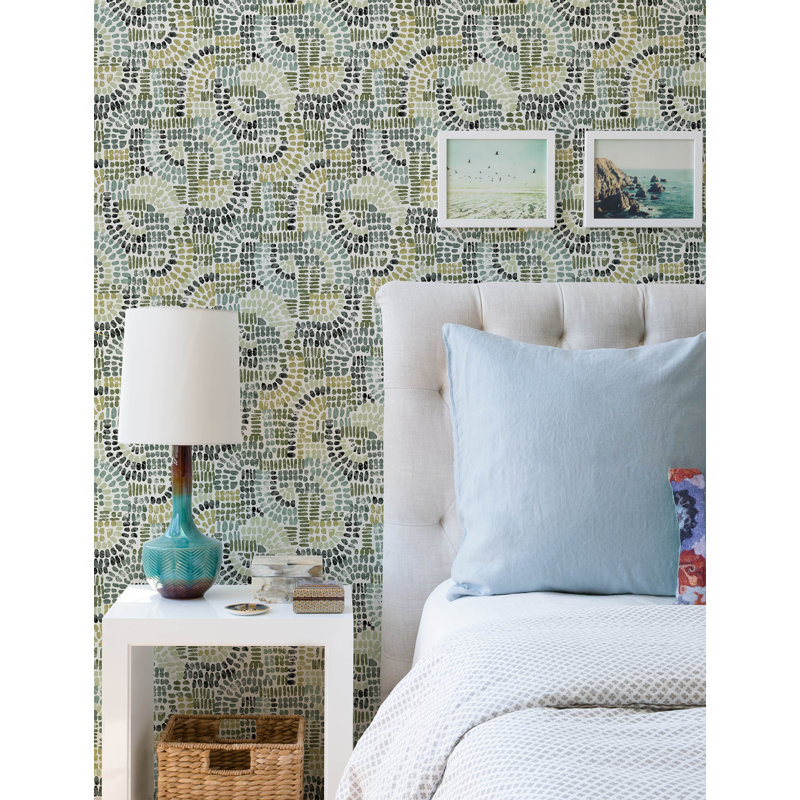 Wanderer Mosiac Wallpaper, Green