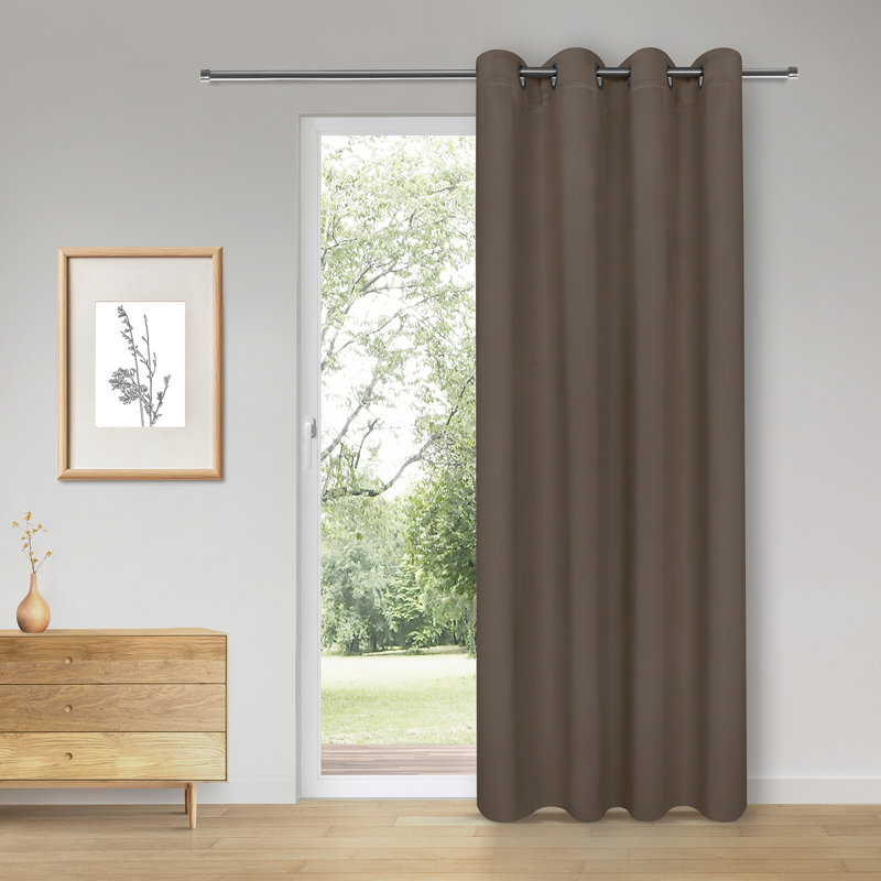Riette Room Darkening Curtain, Brown, White and Pink