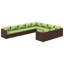 Ensemble modulaire de patio carré de 27,6 po de largeur avec coussins-10222634-10222633