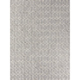 Berlin Cowhide Geometric Area Rug in Silver