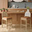 Tabourets de bar en bois avec dossier en rotin naturel (ensemble de 2)-1852295976