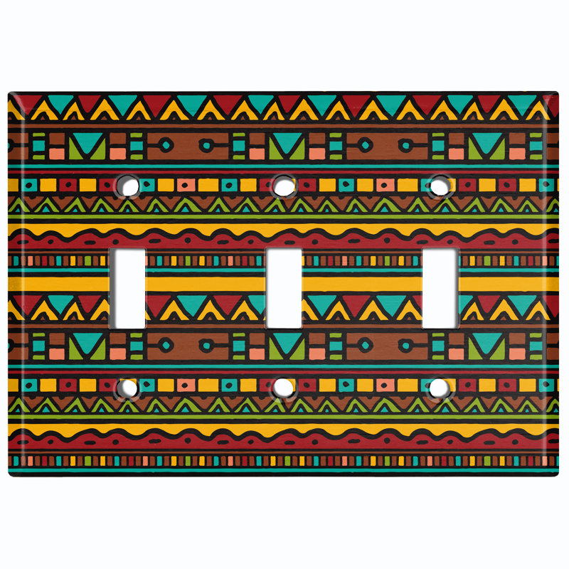 Patterned 3 - Gang Toggle Light Switch Standard Wall Plate