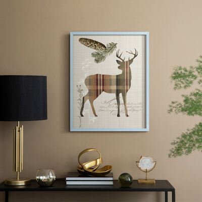 «Woodland Plaid I», reproduction encadrée - bois massif