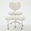 Chaise de méditation Plus, chaise roulante à double couche rembourrée en molleton Teddy pour le TDAH, chaise de bureau Criss Cross avec support lombaire, tabouret réglable, flexible pour les personnes assis