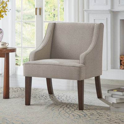 Mid Century Modern Accent Chair,Upholstered Fabric Armchair with Solid Wood Legs for Living Room,Bedroom,Office