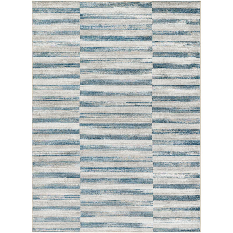 Alban Abstract Blue Area Rug, Rectangle 9'2" x 12'