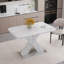 Table de salle à manger moderne, extensible, avec plateau de table en marbre blanc imprimé et panneau de fibres à densité moyenne-1692147857-1692147859