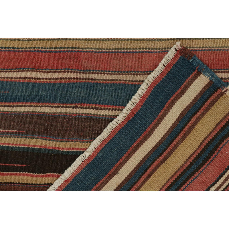 Vintage  Kilim Rug In Polychromatic Stripes By Rug & Kilim